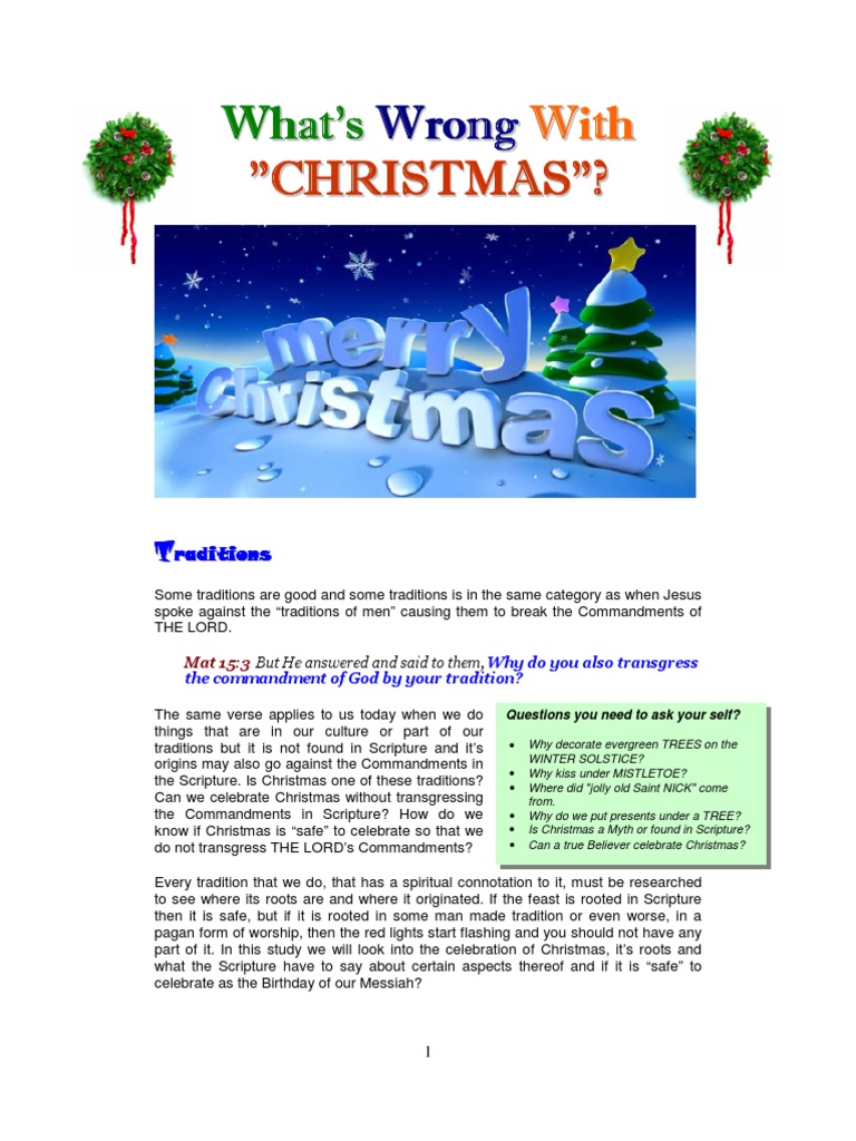 What Is Wrong With Christmas (Jesus Version) | PDF | Christmas | Ten ...