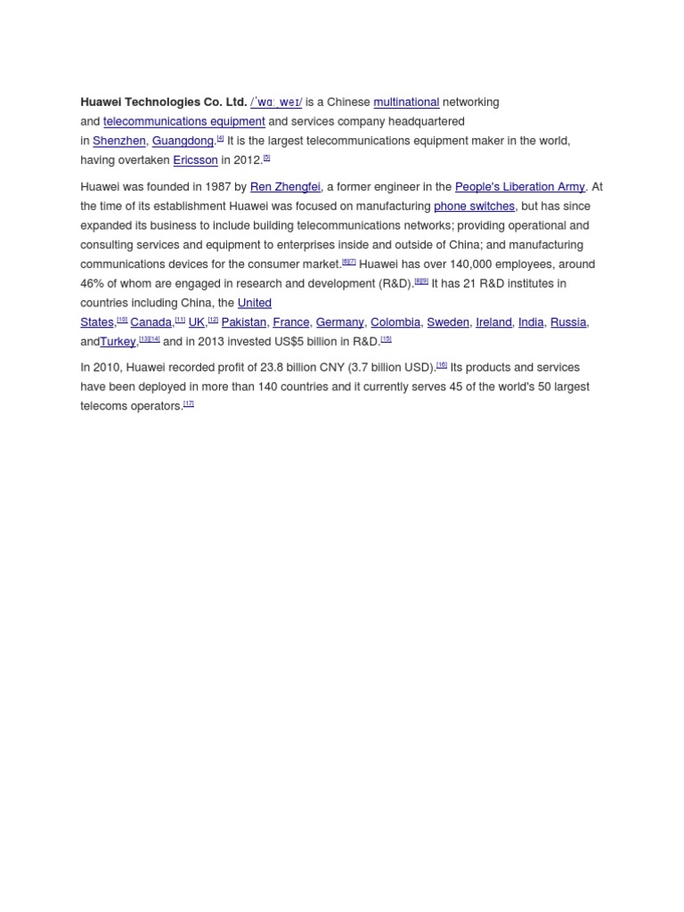 Huawei Technologies Co. LTD | PDF
