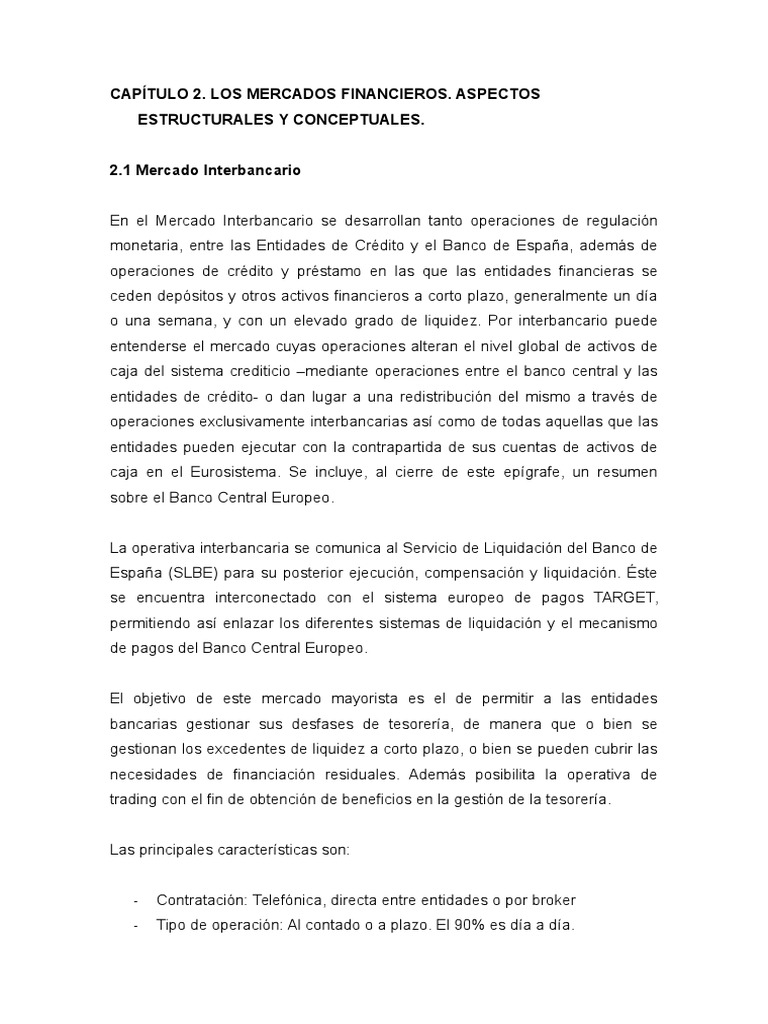 3.1 Mercado Interbancario PDF Banco central europeo Mercado
