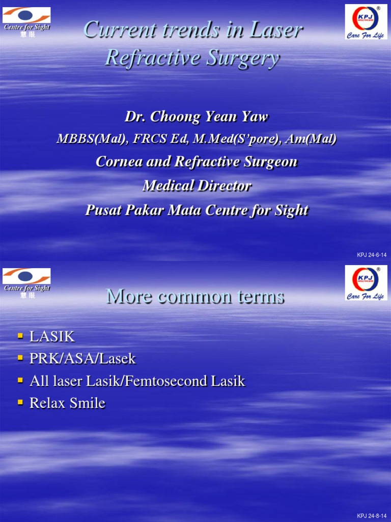 Recent Advances In Laser Refractive Surgery Pdf Vision Medicine