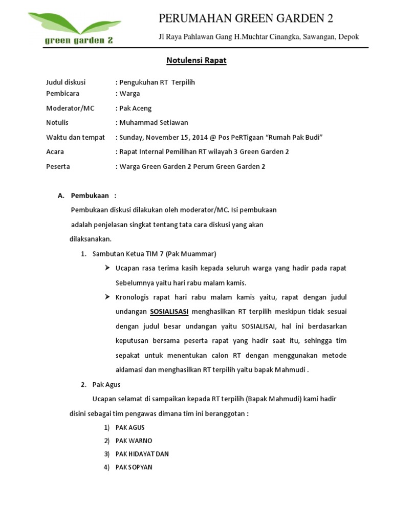 Naskah Pembawa Acara Rapat Rt Terbaik Kumpulan Contoh Teks Mc