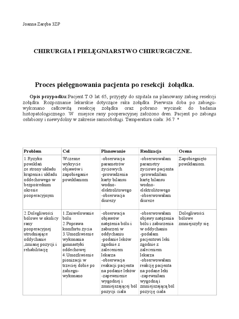 Proces Pielęgnowania Pacjenta Z Cukrzycą Opis Przypadku