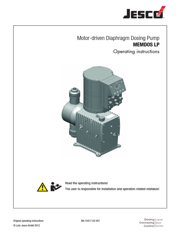 Acid Pump MotorDriven Diaphragm Dosing Pump Manual PDF Pump Valve