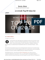 Wine Spectator Reveals Top 10 Wines For 2014: Daily Dish