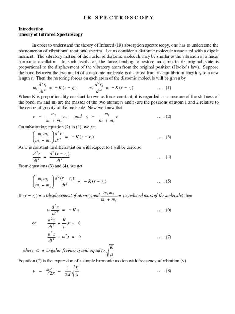 4 IR Spectros PDF Infrared Spectroscopy Infrared