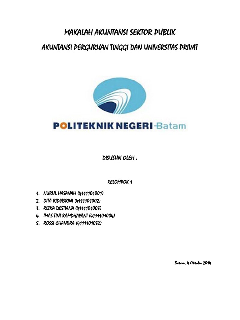 Makalah Akuntansi Sektor Publik Akuntansi Perguruan Tinggi