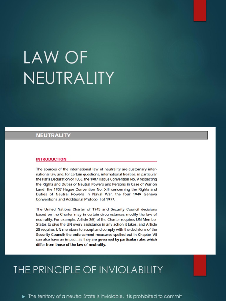 INTLAW Report Neutrality | PDF | Prisoner Of War | Geneva Conventions
