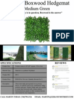 Specification Page Artificial Boxwood Hedge Mat Medium