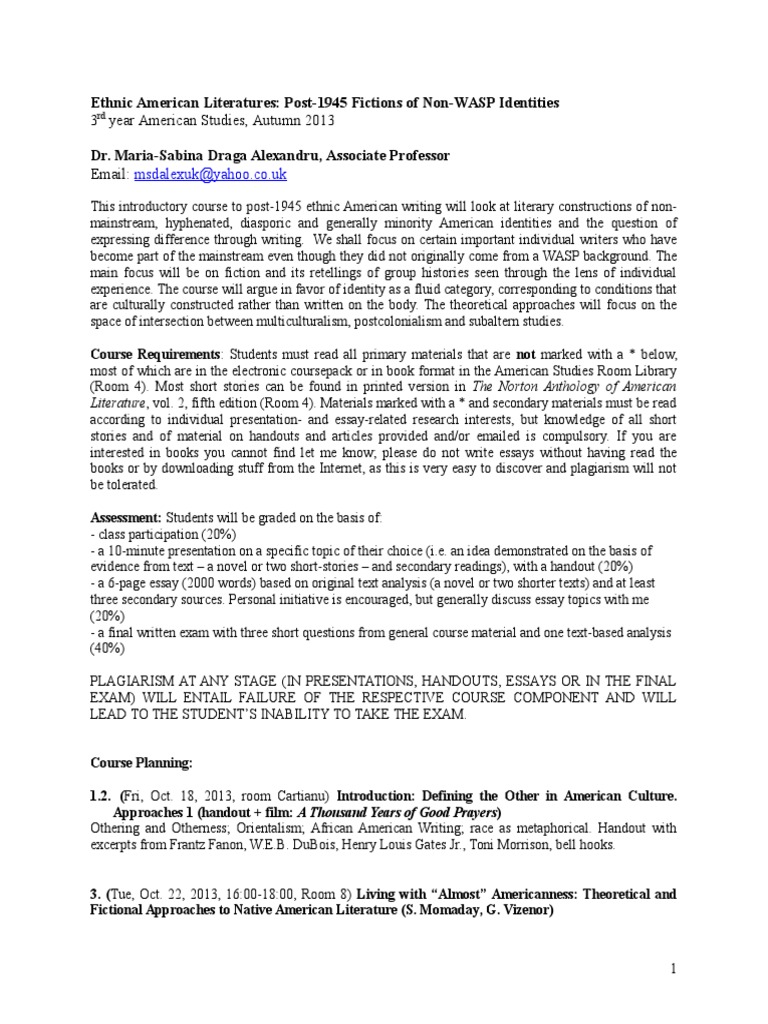 Ethnicity in literature picture