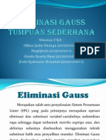 Presentasi Eliminasi Gauss Tumpuan Sederhana