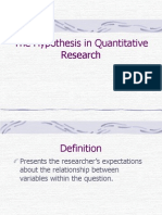 Thesis - Hypothesis in Quantitative Research