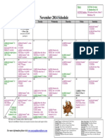 SCDNF November 2014 Schedule