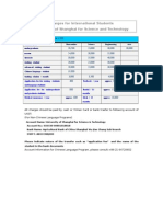 Charges For International Students University of Shanghai For Science and Technology