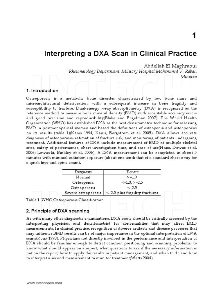 Interpreting A DXA Scan in Clinical Practice: Rheumatology Department ...