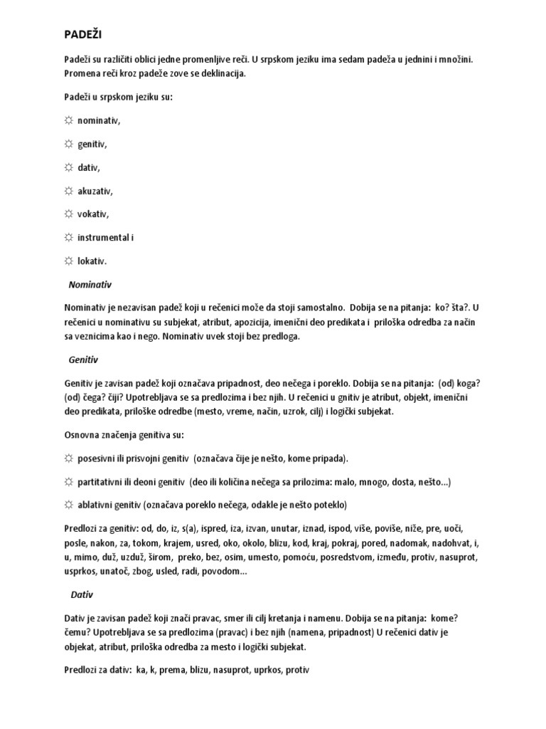 Padeži | PDF