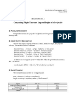 Computing Flight Time and Impact Height of A Projectile: Omework O