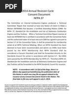 2014 Annual Revision Cycle Consent Document Nfpa 37: Engines and Gas Turbines