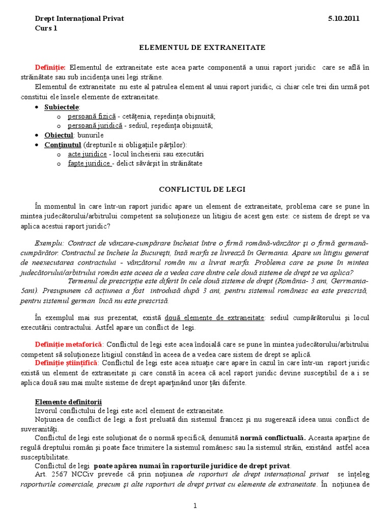 Cursuri Drept InternaÅ£ional Privat Prof Sitaru