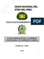 Plan Curricular 2013 Carrera Profesional Ing. Quimica
