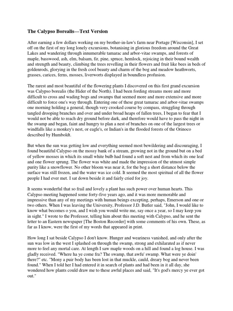 The Calypso Borealis PDF Plants Horticulture And Gardening