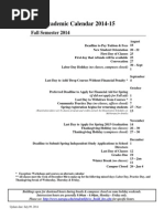 Academic Calendar 2014-2015