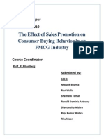 The Effect of Sales Promotion On Consumer Buying Behavior in An FMCG Industry
