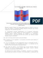 Declaración institucional de Êtômbâ â Ndôwé de cara al fraude circense, tras el parapeto de Diálogo Nacional.