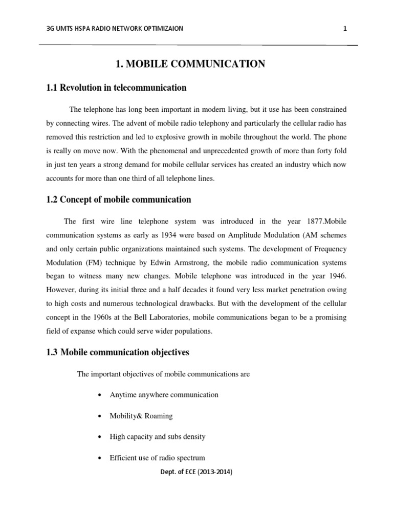 Mobile Telecommunication | PDF | High Speed Packet Access | 3 G