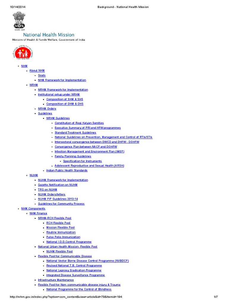 Overview of National Health Mission | PDF | Health Policy | Health ...