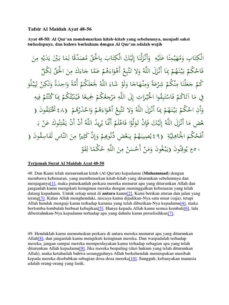 Tafsir Al Maidah Ayat 48