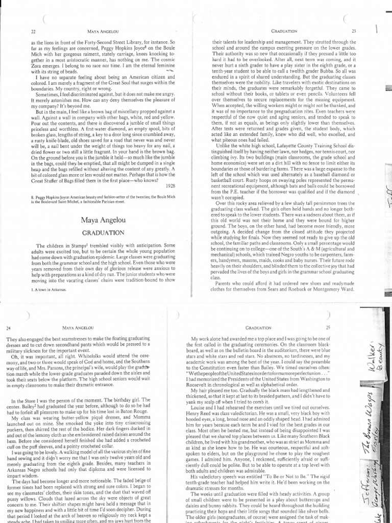 maya angelou graduation essay