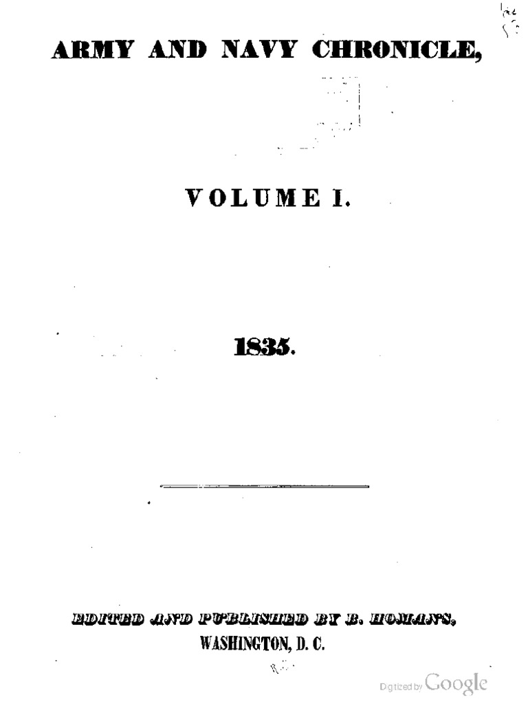 Army and Navy Chronicles Vol 1 1835 PDF