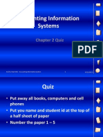 Accounting Information Systems: Chapter 2 Quiz