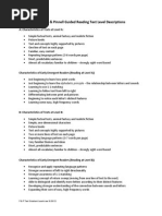 Fountas-Pinnell Guided Reading Text Level Descriptions