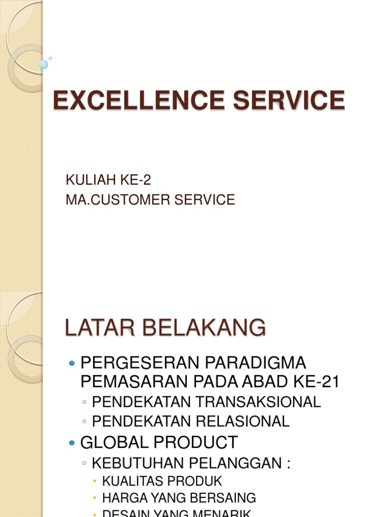 Excellence Service Rev | PDF