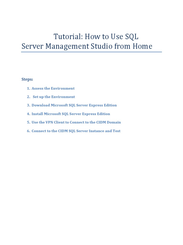 From Home SQL Server Tutorials | PDF | Computers