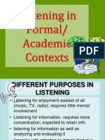 Listening Skills in Formal Academic Contexts