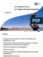 PMP Examination Preparatory Course Topic: Introduction, Project Life Cycle & Organization