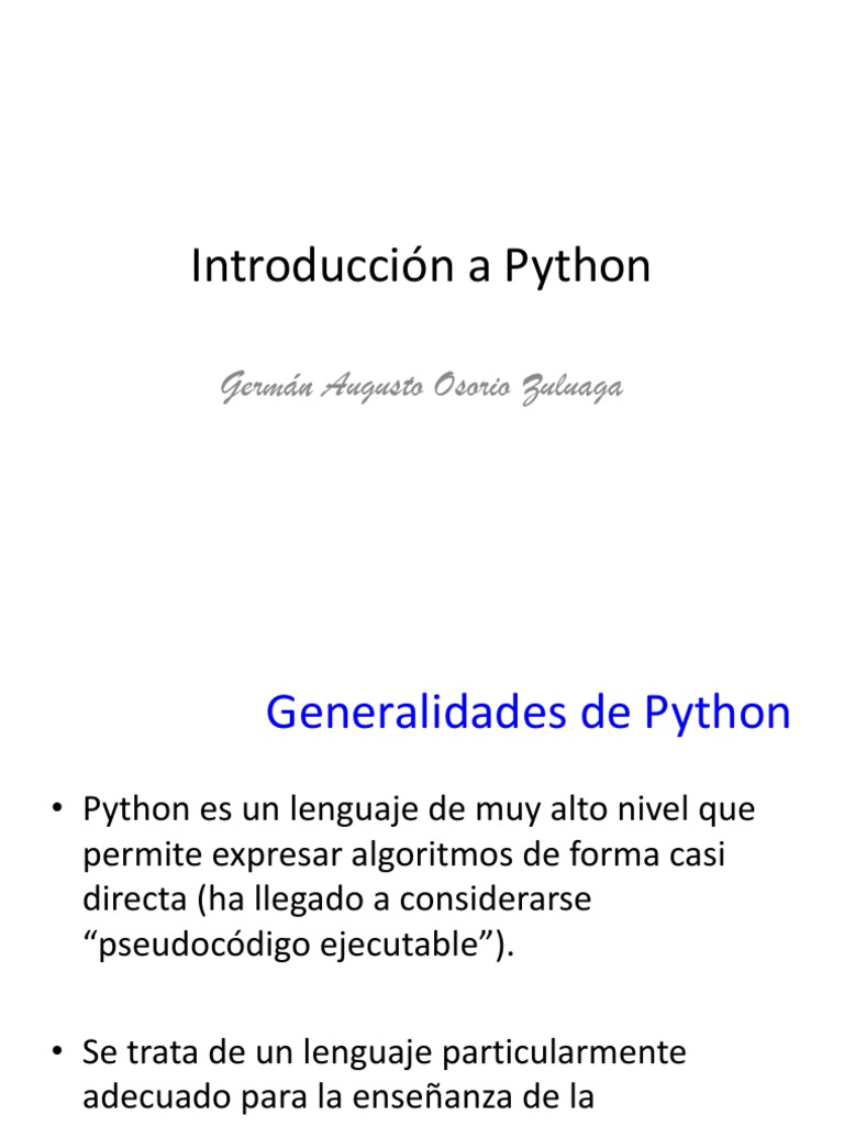 Introducción a la programación en Python: conceptos básicos | PDF ...