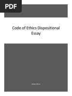 Code of Ethics Dispositional Essay