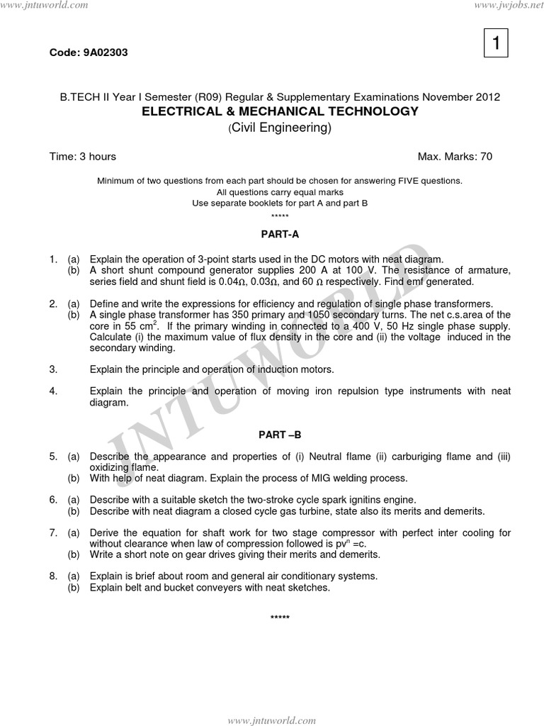 Electrical Mechanical Technology 1 Pdf Transformer Belt Mechanical