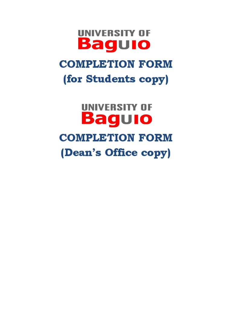 Completion Form | PDF
