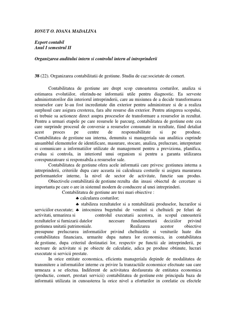 Organizarea contabilitatii de gestiune essay picture