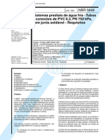 NBR 5648 - Sistemas Prediais de Água Fria - Tubos e Conexões de PVC 6,3, PN 750 KPa, Com Junta Soldável - Requisitos