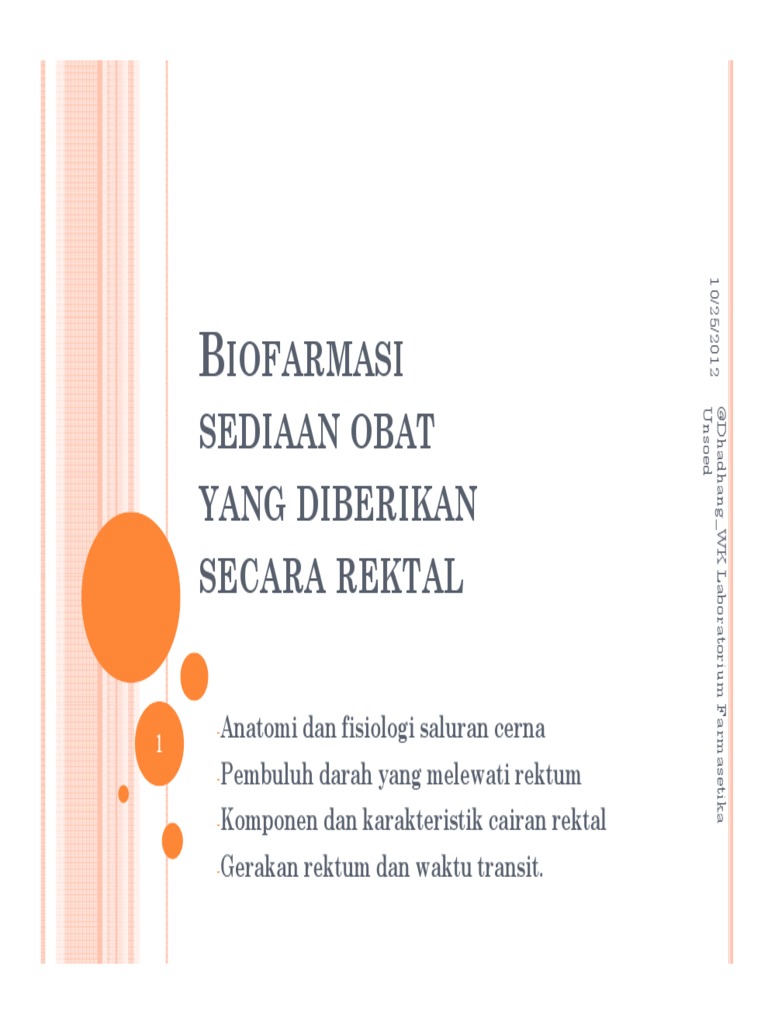 Pemberian Obat Rektal: Keuntungan dan Metode | PDF