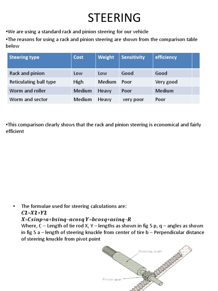 Rack and Pinion Steering Analysis | PDF | Technology & Engineering