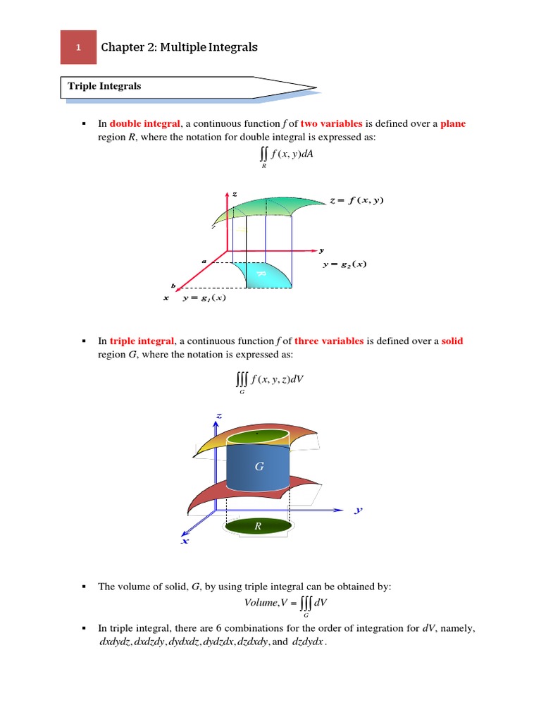 Lecture Notes (Chapter 2.3 Triple Integral) | PDF | Integral ...