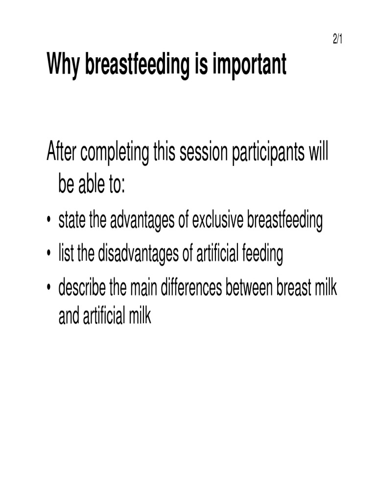 WHO Disadvantage of Artificial Feeding Breast Milk Breastfeeding
