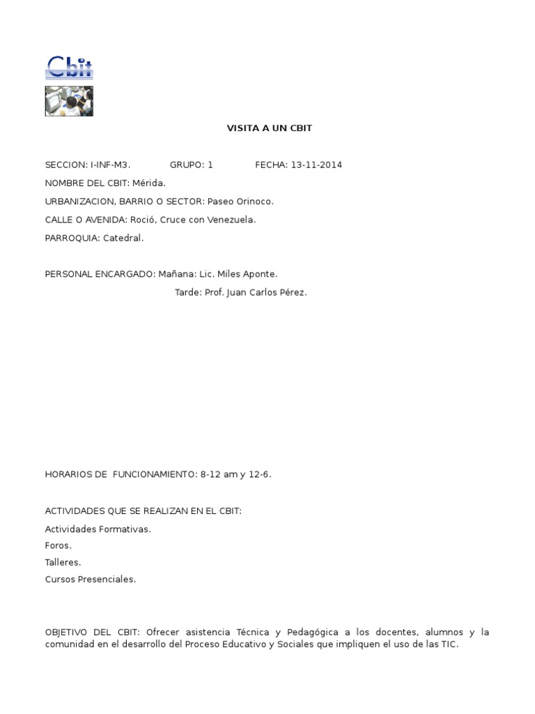 Visita Al Cbit | PDF