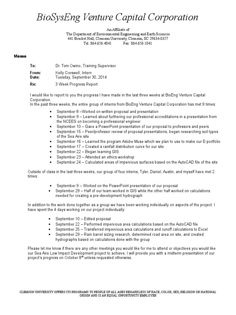 BioSysEng Internship Progress Report | PDF